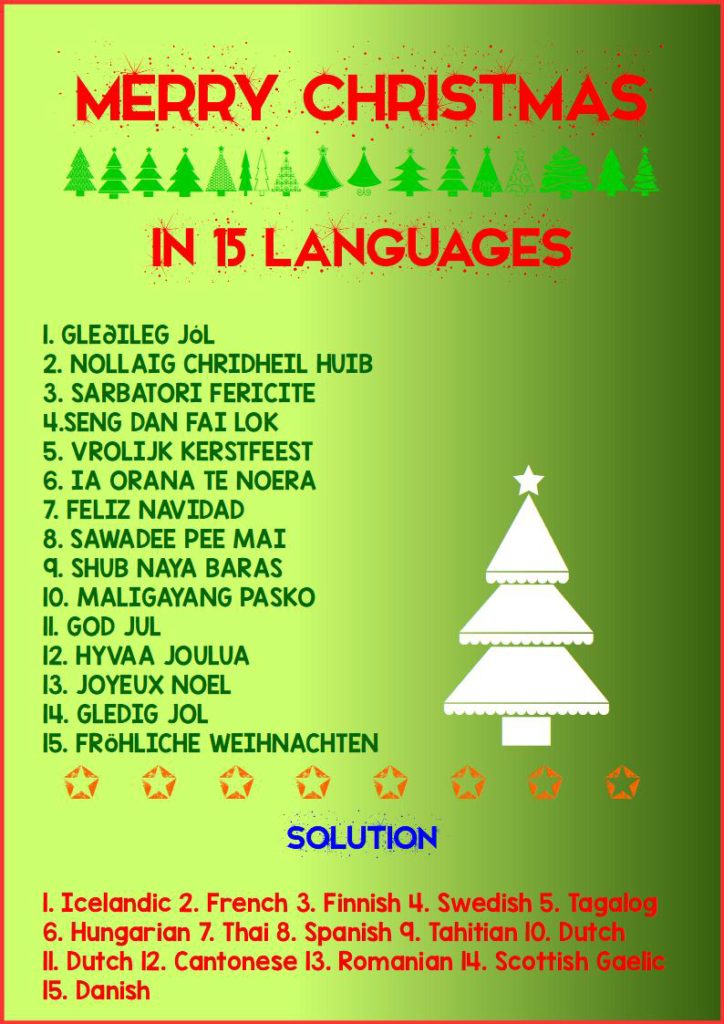 Merry Christmas In Many Languages Better Tuition