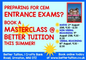 Better Tuition provides masterclasses in entrance exam preparation over the summer.