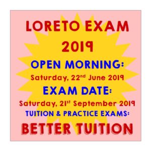 loreto grammar entrance exam 2019